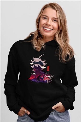 Black Clover Baskılı Unisex Siyah Hoodie