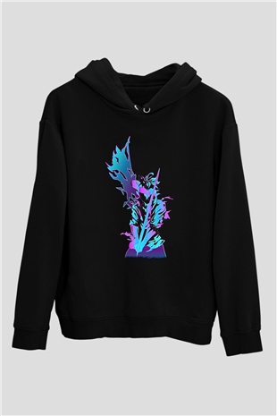 Black Clover Baskılı Unisex Siyah Hoodie
