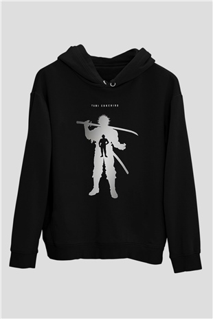 Black Clover Baskılı Unisex Siyah Hoodie