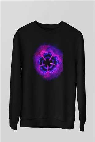 Black Clover Baskılı Unisex Siyah Sweatshirt
