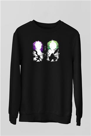 Black Clover Baskılı Unisex Siyah Sweatshirt