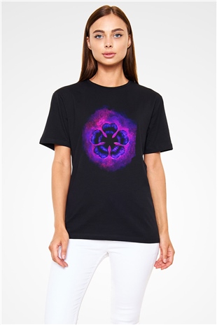 Black Clover Baskılı Unisex Siyah Tişört - Tshirt