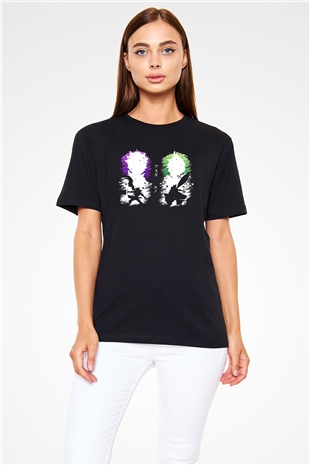 Black Clover Baskılı Unisex Siyah Tişört - Tshirt