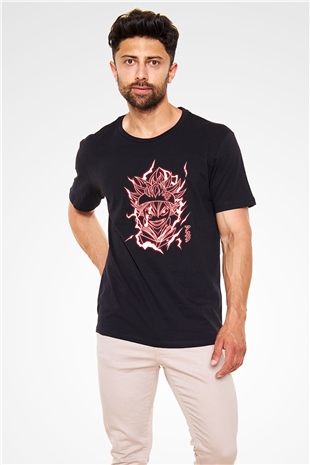 Black Clover Baskılı Unisex Siyah Tişört - Tshirt
