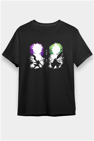 Black Clover Baskılı Unisex Siyah Tişört - Tshirt