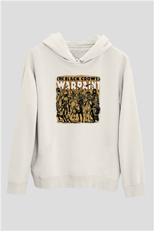 Black Crowes Baskılı Unisex Beyaz Hoodie