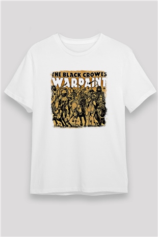 Black Crowes Baskılı Unisex Beyaz Tişört