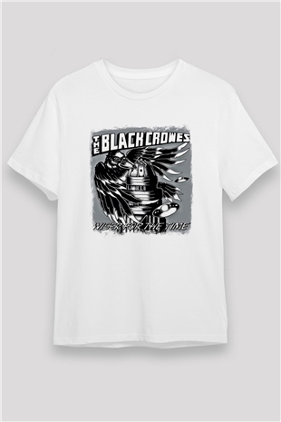 Black Crowes Baskılı Unisex Beyaz Tişört