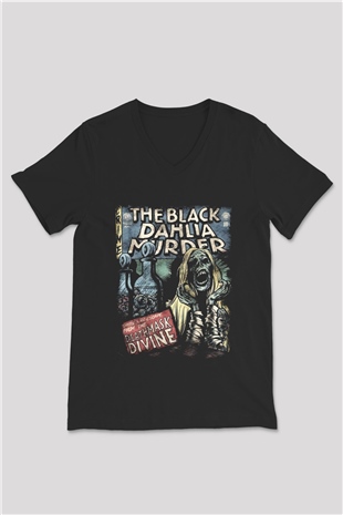 Black Dahlia Murder Siyah Unisex V Yaka Tişört T-Shirt