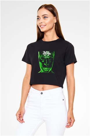 Black Eyed Peas Baskılı Crop Top Siyah Kadın Tişört