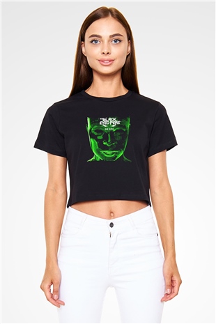 Black Eyed Peas Baskılı Crop Top Siyah Kadın Tişört