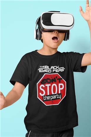 Black Eyed Peas Baskılı Siyah Unisex Çocuk Tişört