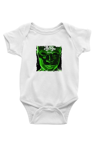 Black Eyed Peas Baskılı Unisex Beyaz Bebek Body - Zıbın