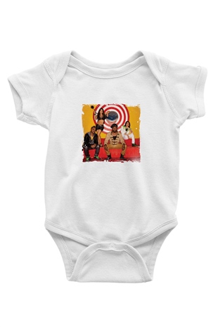 Black Eyed Peas Baskılı Unisex Beyaz Bebek Body - Zıbın