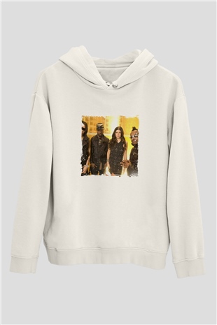 Black Eyed Peas Baskılı Unisex Beyaz Hoodie