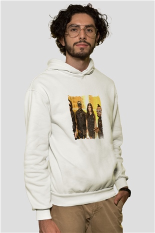 Black Eyed Peas Baskılı Unisex Beyaz Hoodie