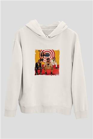 Black Eyed Peas Baskılı Unisex Beyaz Hoodie