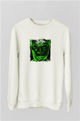 Black Eyed Peas Baskılı Unisex Beyaz Sweatshirt