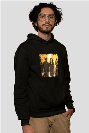Black Eyed Peas Baskılı Unisex Siyah Hoodie