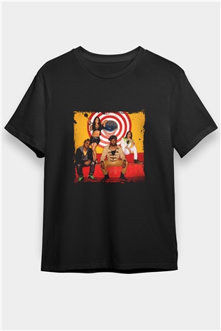 Black Eyed Peas Baskılı Unisex Siyah Tişört