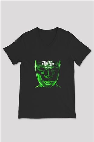 Black Eyed Peas Baskılı Unisex Siyah V Yaka Tişört