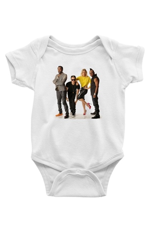 Black Eyed Peas Beyaz Bebek Body - Zıbın