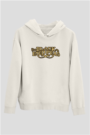Black Eyed Peas Beyaz Unisex Kapüşonlu Sweatshirt