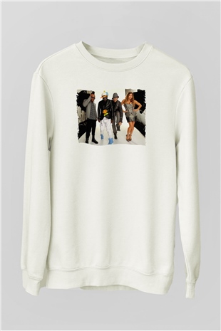 Black Eyed Peas Beyaz Unisex Sweatshirt