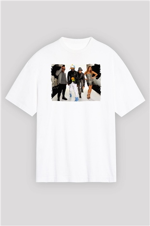 Black Eyed Peas Beyaz Oversize Tişört Oversize T-shirt - TişörtFabrikası