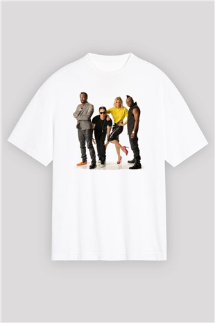 Black Eyed Peas Beyaz Oversize Tişört Oversize T-shirt - TişörtFabrikası
