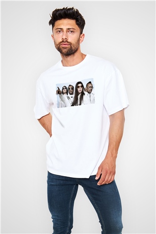 Black Eyed Peas Beyaz Oversize Tişört Oversize T-shirt - TişörtFabrikası