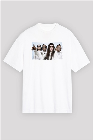 Black Eyed Peas Beyaz Oversize Tişört Oversize T-shirt - TişörtFabrikası