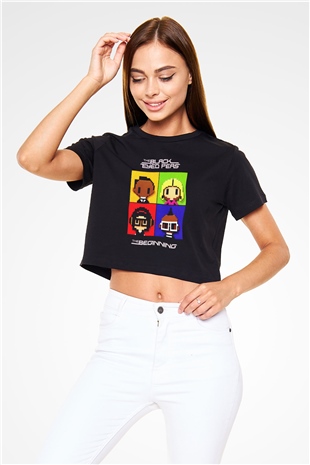 Black Eyed Peas Siyah  Crop Top Tişört