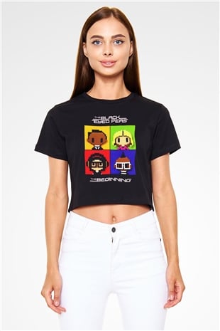 Black Eyed Peas Siyah  Crop Top Tişört