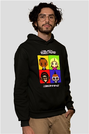 Black Eyed Peas Siyah Unisex Kapüşonlu Sweatshirt