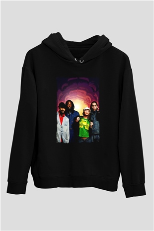 Black Eyed Peas Siyah Unisex Kapüşonlu Sweatshirt