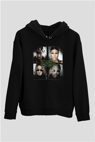 Black Eyed Peas Siyah Unisex Kapüşonlu Sweatshirt
