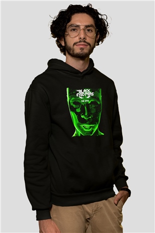 Black Eyed Peas Siyah Unisex Kapüşonlu Sweatshirt