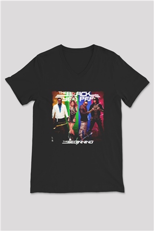 Black Eyed Peas Siyah Unisex V Yaka Tişört