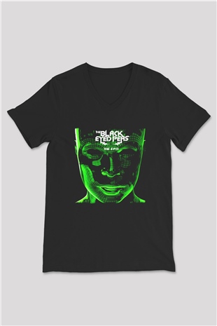 Black Eyed Peas Siyah Unisex V Yaka Tişört