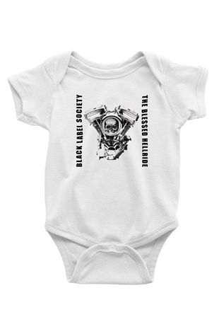 Black Label Society Baskılı Beyaz Unisex Bebek Body - Zıbın