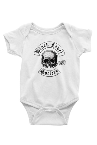 Black Label Society Baskılı Beyaz Unisex Bebek Body - Zıbın