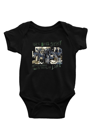 Black Label Society Baskılı Siyah Bebek Body - Zıbın
