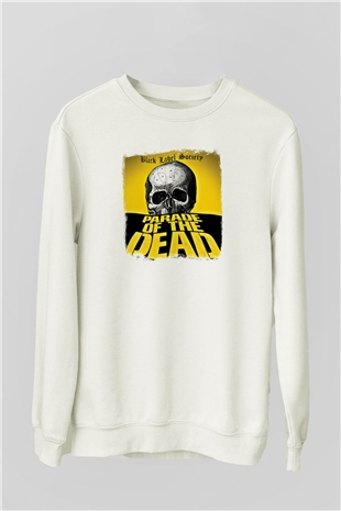 Black Label Society Baskılı Unisex Beyaz Sweatshirt