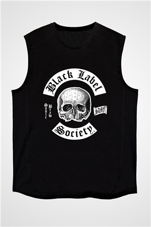 Black Label Society Baskılı Unisex Siyah Kolsuz Tişört