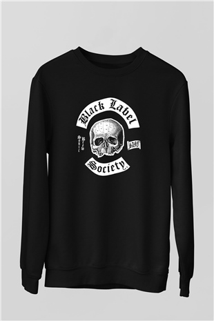 Black Label Society Baskılı Unisex Siyah Sweatshirt