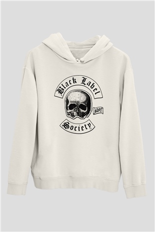 Black Label Society Beyaz Unisex Kapşonlu Sweatshirt