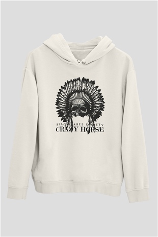 Black Label Society Beyaz Unisex Kapüşonlu Sweatshirt