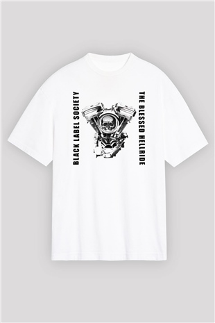Black Label Society Beyaz Unisex Oversize Tişört T-Shirt