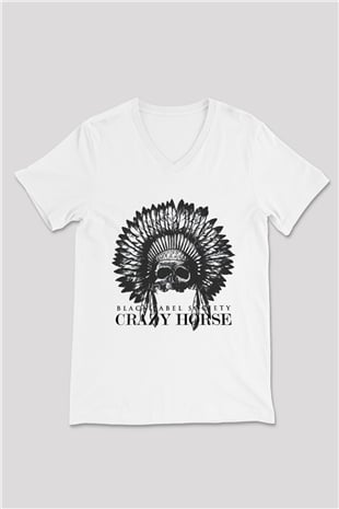 Black Label Society Beyaz Unisex V Yaka Tişört